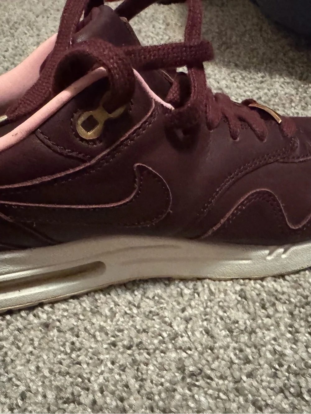 Nike Women's Burgundy Sneakers with Pink Lining